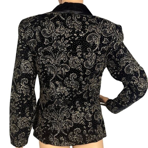 Vintage Scott McClintock Tuxedo Jacket Black Velvet 6P Holiday Whimsygoth Boho - Picture 3 of 9